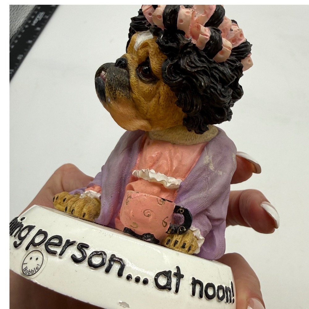 Zelda Wisdom Bulldog Bobblehead Im A Morning Person At Noon Figurine Purple Robe - Picture 4 of 12